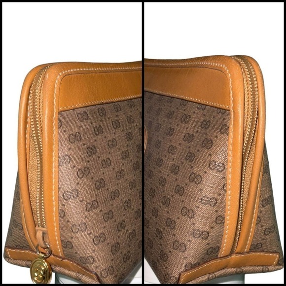 Gucci Vintage Brown GG Guccissima Canvas Medium Cosmetic Case Clutch - Picture 15 of 16